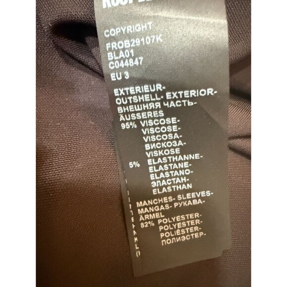 NWT The Kooples‎ Black Long Bardot Jersey Dress Tulle Sleeves Side Slit US 8 - Picture 7 of 13